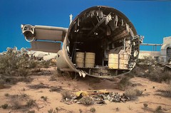 VINTAGE AIRCRAFT AIRPLANE SALVAGE SCRAPYARD SURREAL COLOR LANDSCAPE PHOTOGRAPH
