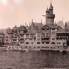 France PARIS Photo UNIVERSAL EXHIBITION 1900 view of LA SEINE vintage antique μ
