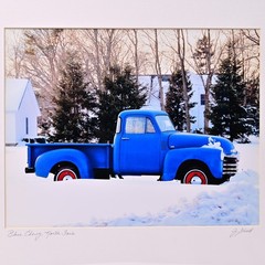 SCHELL Original Vintage Signed 1950s Chevy Pick Up Truck Landscape Photograph