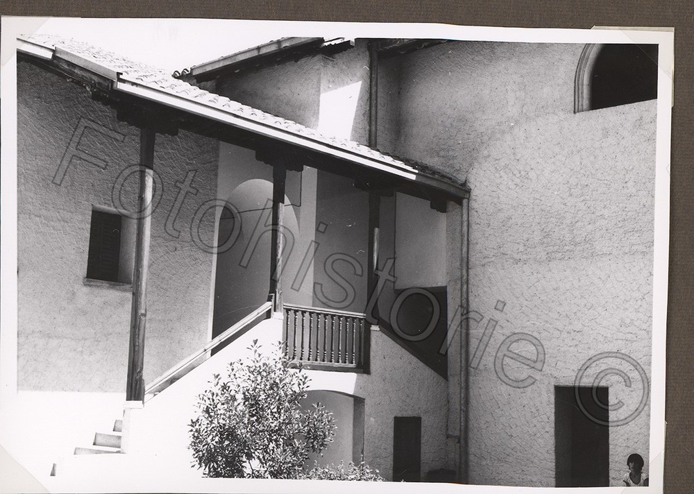 Photo Cyprus Kykos Monastery Arcades Stairs Balcony Architecture 1970s