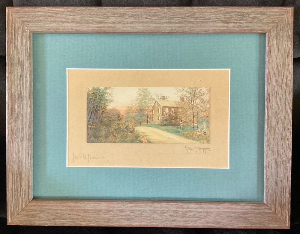 Charles R Higgins (1893-1980) The Old Farmhouse Hand Colored Platinum Photo VTG
