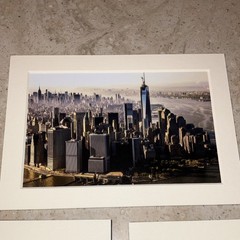 New York City Color Photo Prints Set of 5, Matted Landscape Skyline & Landmarks