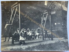 orig. Photo children’s swing around 1902 in Bad Berneck