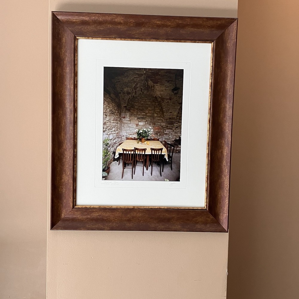 Vintage Tuscany Landscape Framed Italian Wall Art “Last Morning Toscana”