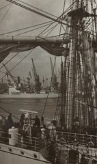 Sailboat “Tovarishch” in Odesa Seaport Photo, Black and White Vintage Photo