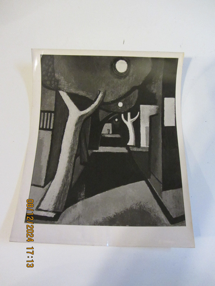 VINTAGE PHOTOGRAPH OF MODERN ART PICTURE ABSTRACT STREET SCENE SIGNED (XL55)