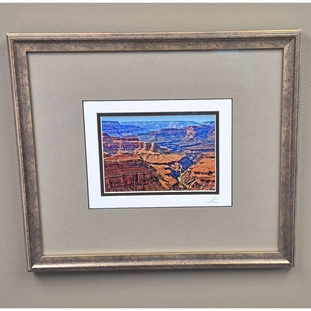 Grand Canyon Framed Signed Print 14×16 Matted Southwest Wall Art Decor