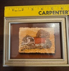 Richard Neuman Repro Water Color Print Madison County Bridge Vintage 1994