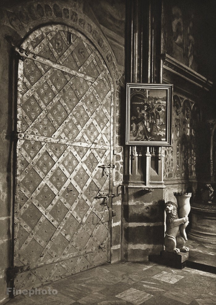 1942 Vintage Josef Sudek Prague St Vitus Cathedral Door Catholic Photo Gravure