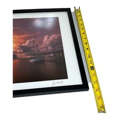Photograph Of Sailboat In The Harbor At Sunset Signed