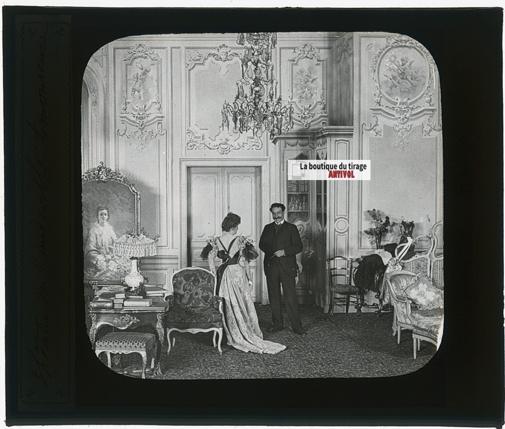 Vaudeville Theatre Antique Photo Glass Plate, Black & White, 8.5×10 cm