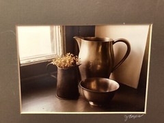 J. Cooper Photographs Signed Pair Matted Farmhouse Decor Strawberry Milk Pitcher