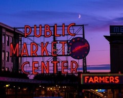 8×10 Neon Sign for Public Market Center, Seattle, WA. Free Shipping!