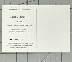 John Brill (b. 1951) Art Announcement Card 1997 – Ennui – Art Photo Card