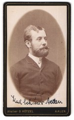 Photograph G. Hötzel, eels, breast portrait of a gentleman with beard and moustache