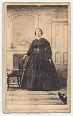 Civil War Era Antique CDV Card of Woman In Black Dress//Vintage Portrait of