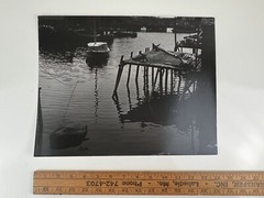 Vintage Large Black & White Photograph Photography Print Nautical Sail Boat