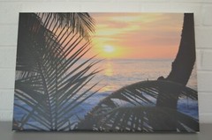 Costa Rica Nosara Photo of La Luna Sunset Canvas Beach Ocean Wall Art Palm Trees