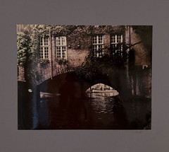 Vintage 1965 Brugge Belgium Canal Photograph Signed Kent Matted Art