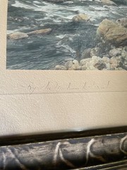 Antique framed hand tinted photograph by David Davidson , By the Mohawk trail