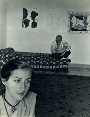 1955 ROBERT DOISNEAU Pablo Picasso & Wife Vallauris Art Photo Gravure