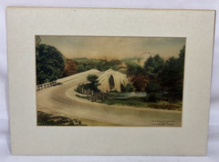 Antique Hand Colored Photograph Casselman Bridge w/ Old Reliable Coffee Ad