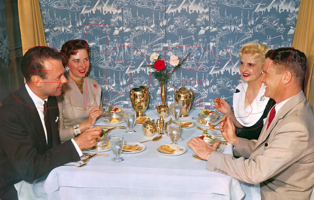 Photo Art Print of the Gold Room on Union Pacific’s City of Los Angeles ca 1950s