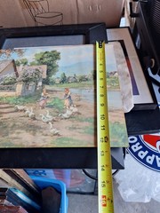 Vintage Villiage Print, 16×12, People, Nature