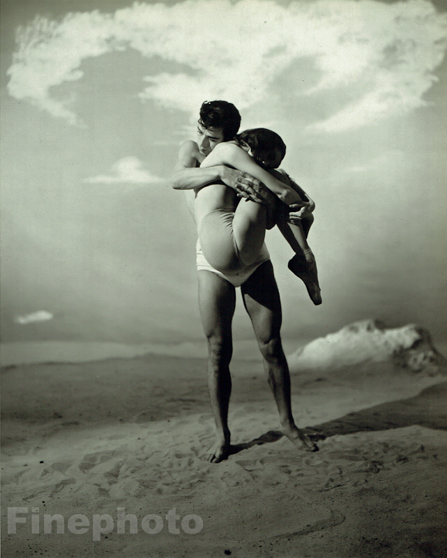 1950 NYC Ballet GEORGE PLATT LYNES Magallanes LeClercq BEACH LOVE Photo Gravure