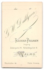 Photograph G. W. Dahlgren, Malmö, Södergatan 14, Young Man with Short Hair