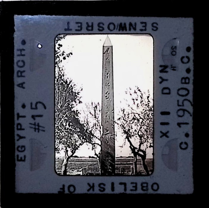 Vintage Art History Slide Photo Egypt Arch Chaos XIX Dynasty 1950 BC Obelisk