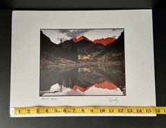 Hedy Signed Fine Art Photo “Maroon Bells” Matted Landscape Colorado Aspen