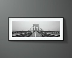 Brooklyn Bridge NYC – Large panoramic B&W photo print wall art | Limited edition