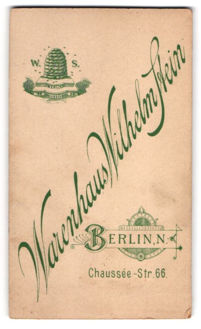 Photography department store Wilhelm Stein, Berlin, Chaussee-Str. 66, monogram of the photo