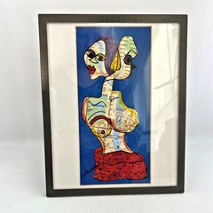 Contemporary Art Photo Framed New York Map Artist Signed Abstract Modern