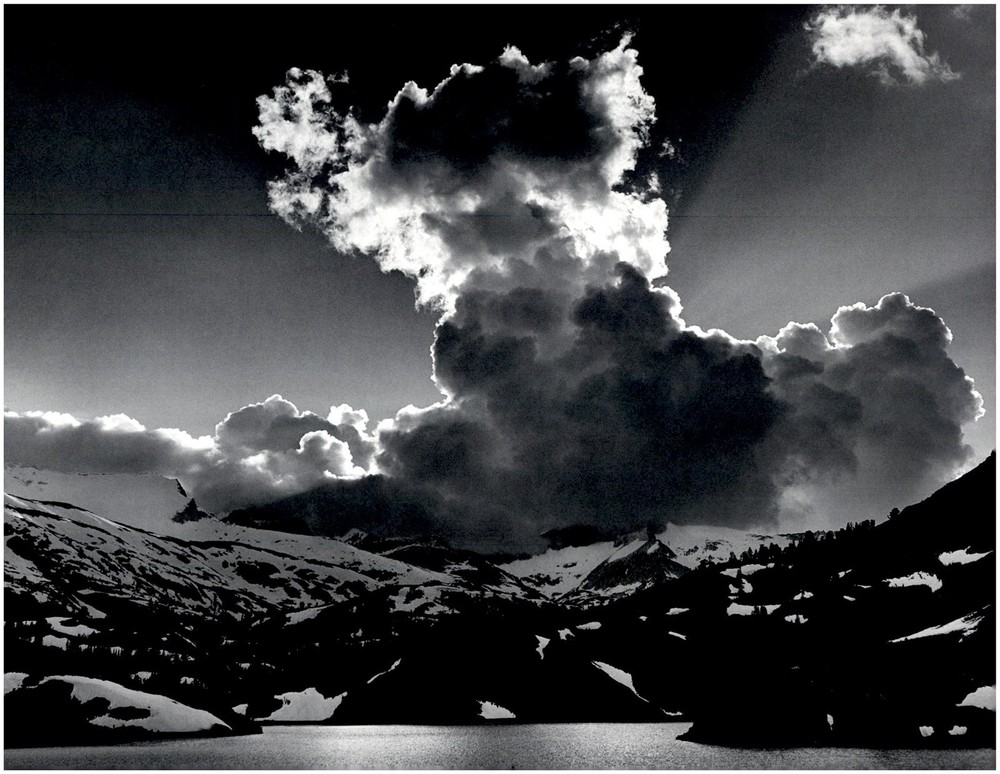 1958 1990s Ansel Adams Clouds Over Range Large Art Photo