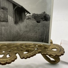 Abandoned Railroad Station Depot 4×5 Black White Glossy Photograph Original