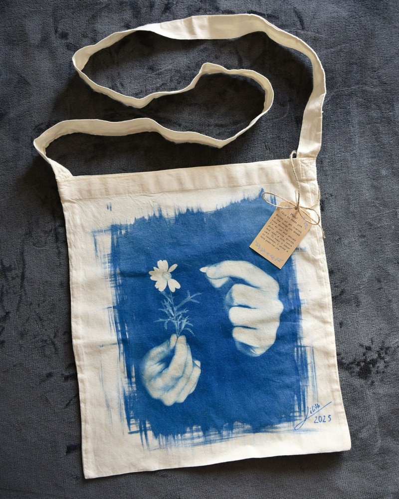 Handmade Cyanotype Tote Bag – Original Art – Fine Art Photography, Adam’s Lilith