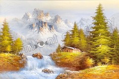 Glacier & Waterfall Snow Covered Mountains DIGITAL DOWNLOAD Print at Home Art