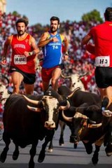 Digital Image Picture Photo Wallpaper Background Desktop Running w Bulls
