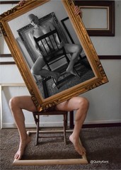 Nude male art model photographs, 1 greyscale, 2 color 5×7″ prints