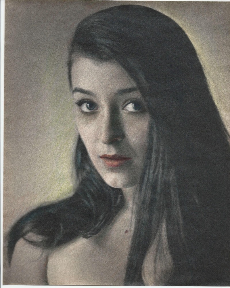 Hendrickson 8×10 Hand Tinted Photograph Portrait Doe-eyed Melancholy Beauty R95