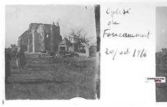 Foucaucourt Church, Plate Glass Stereo Positive Antique Black And White