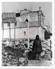 Jerusalem Traffic Sign In 4 Languages 1920’s Holy Lands 8×10 Silver Halide Photo