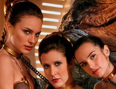 Sexy Slave Leia – Padme – Rey at Jabbas Palace Star Wars Metal Sign Art 14 x 11″
