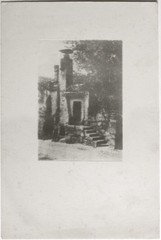 Vintage 1920s bromoil abstract stairway at historical building