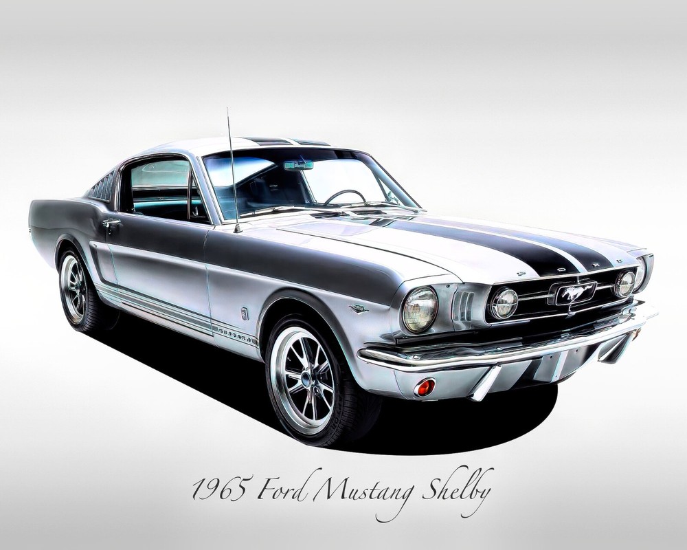 Classic Cars – 1965 Ford Mustang Shelby – Eleanor Gray – Muscle Car – Print