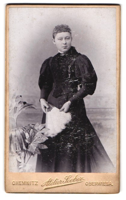 Photography studio Seeber, Chemnitz, Theaterstr. 22, Portrait Young Lady with Fä