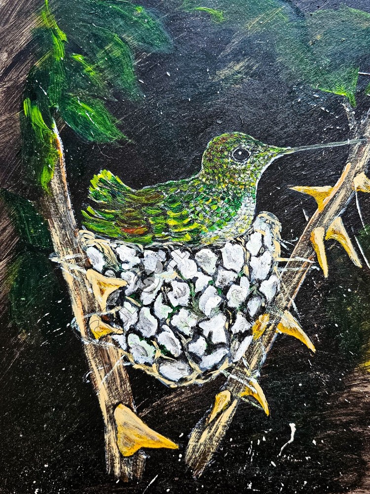 Bird Sitting on a Nest in Tree DIGITAL DOWNLOAD You Print Nature Art Farmhouse