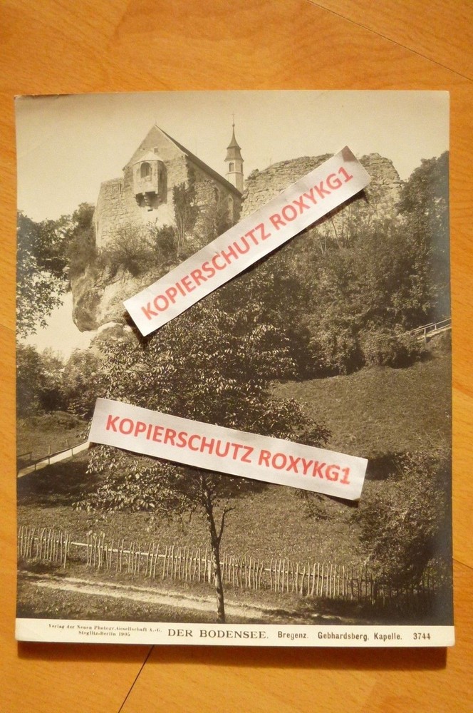 Old Photo Der Bodensee Bregenz Gebhardsberg Band 1905 Approx. 7 5/8×9 5/8in
